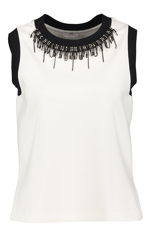 Witte top met zwarte strass Riani