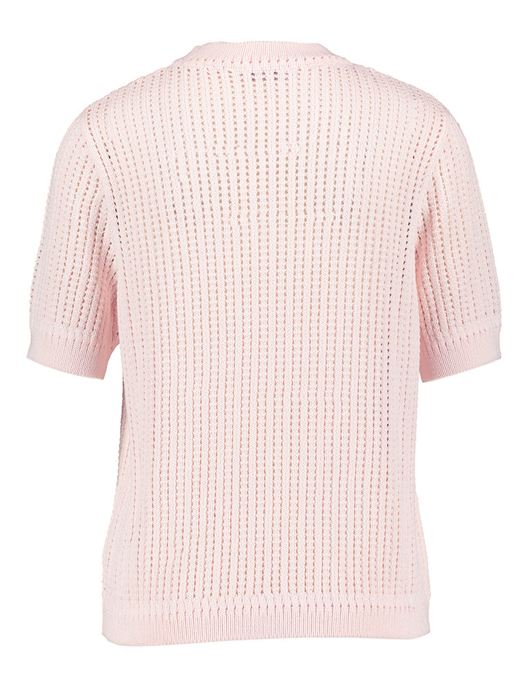 Pull rose au crochet Riani