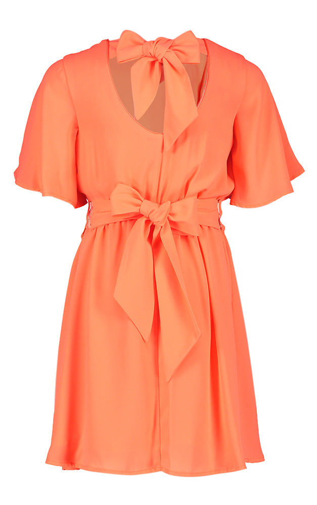 Robe orange fluo avec ceinture à la taille Amaris Blue Bay