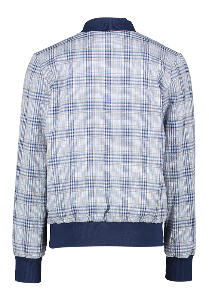 Gilet bleu à carreaux zippé Valentin Blue Bay