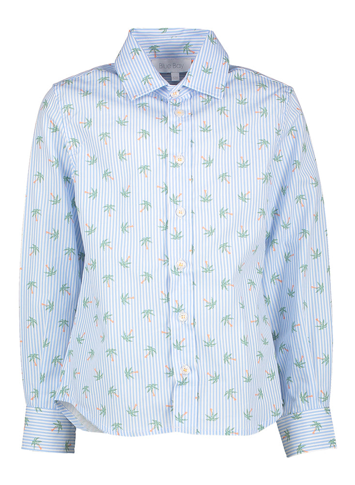 Chemise à rayures bleues avec des palmiers Levi's Blue Bay