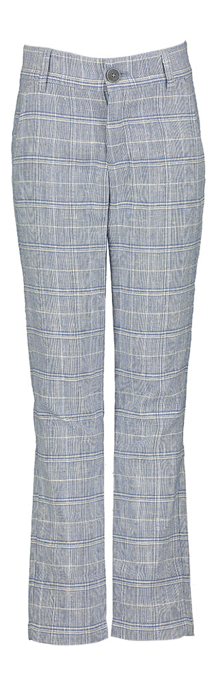 Broek in blauw en wit rastermotief Palmieri D-Lux