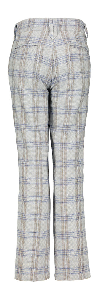 Pantalon Pam D-Lux en coton bleu à carreaux