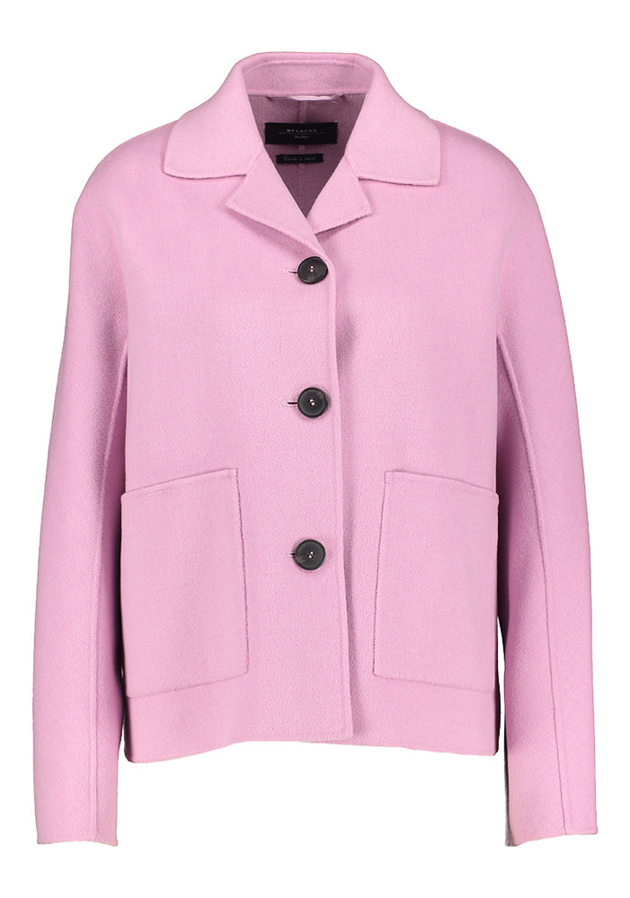Roze wollen vest met opgestikte zakken Max Mara