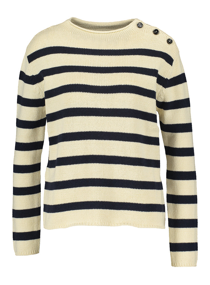 Pull beige à rayures bleues Vibo Max Mara