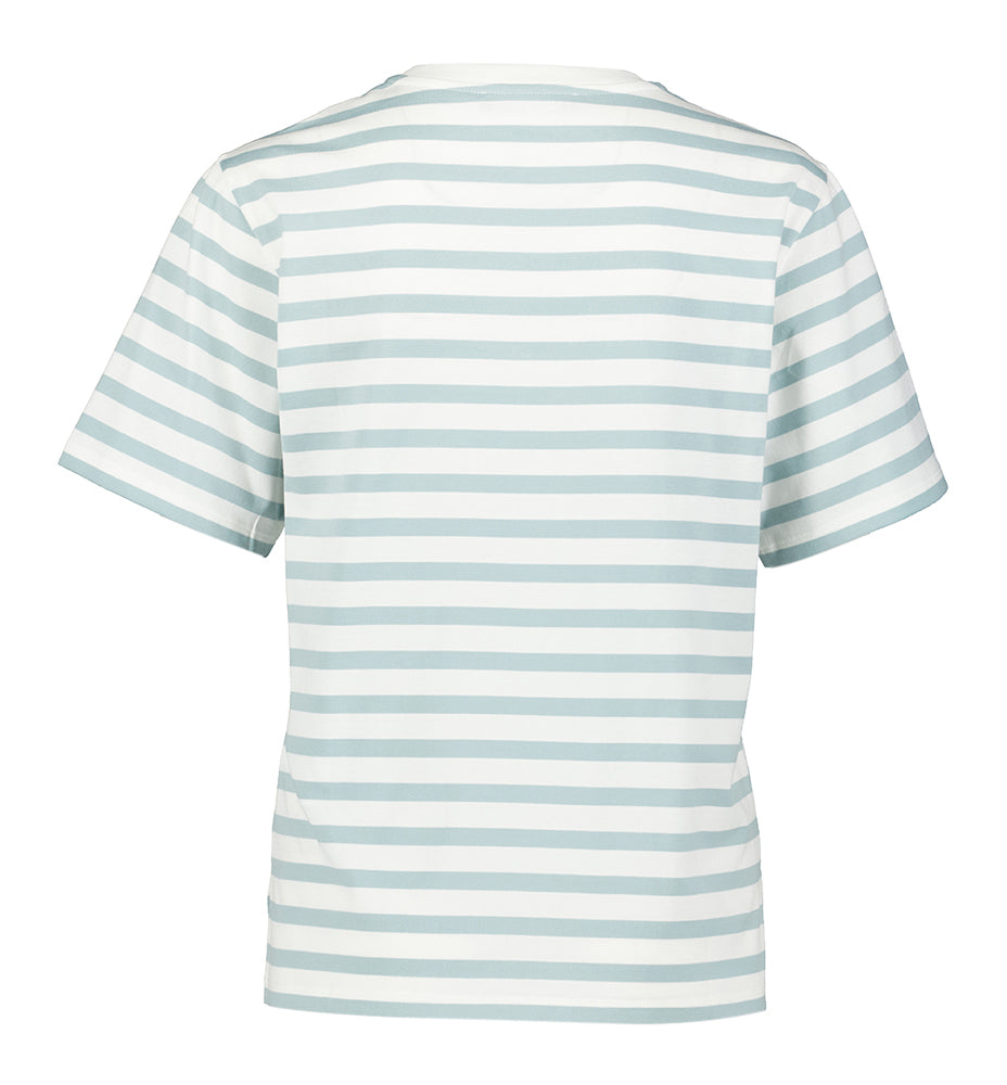 T-shirt en coton rayé vert menthe et écru Satrapo Max Mara Weekend