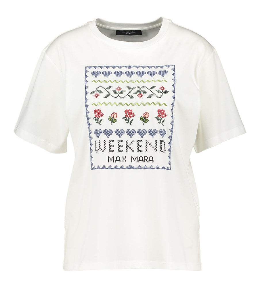 T-shirt blanc imprimé Max Mara