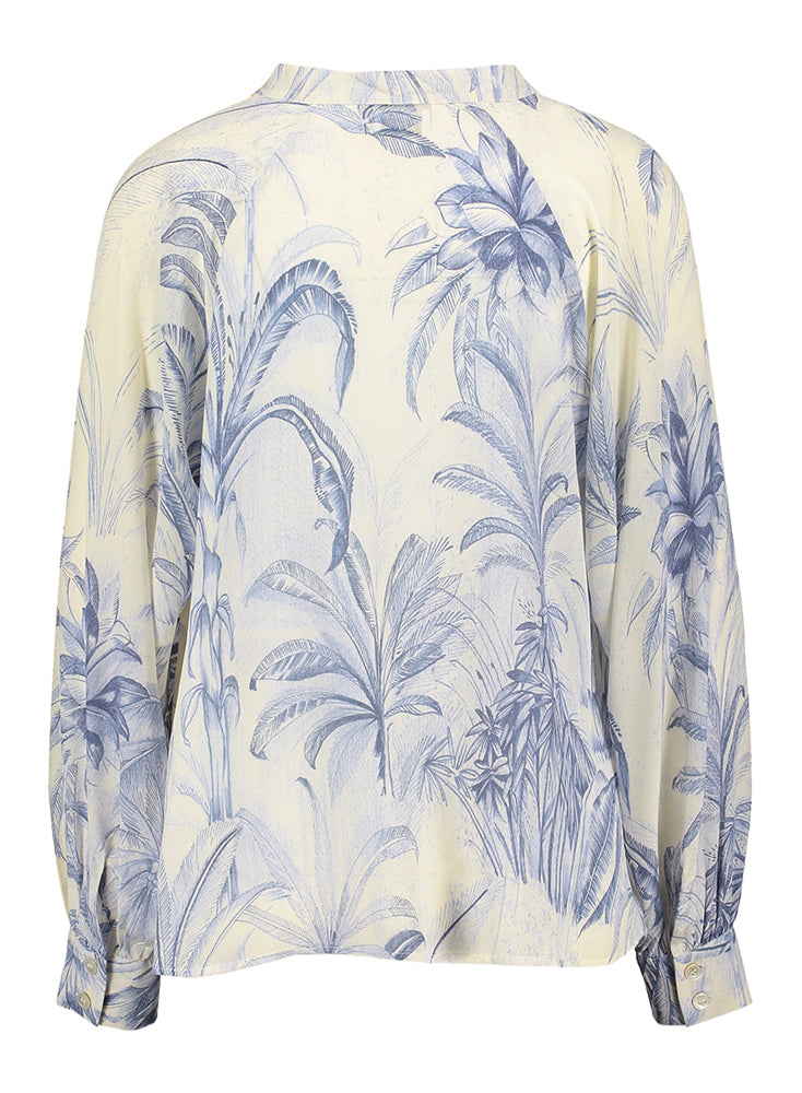 Beige zijde bloes met bloemenprint Niveen Marella