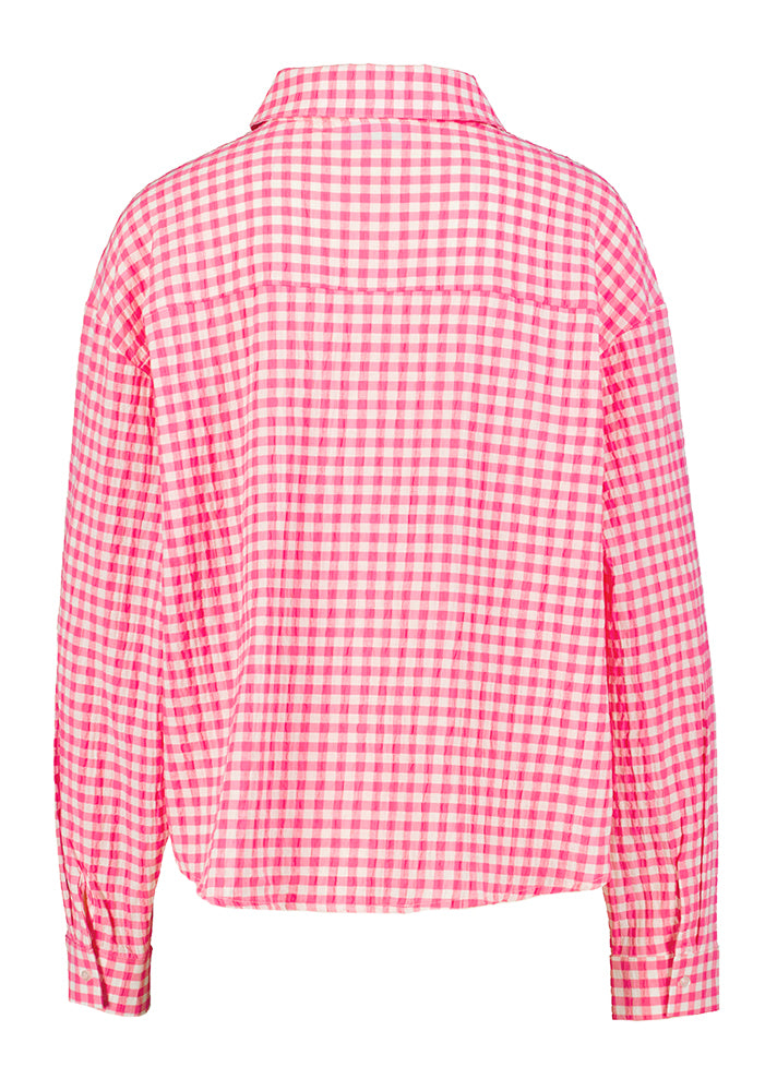 Roze oversized bloes in ruit motief Lilian Ame