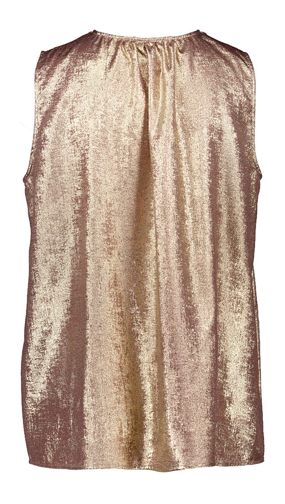 Chemisier brillant doré Cris Top Momoni