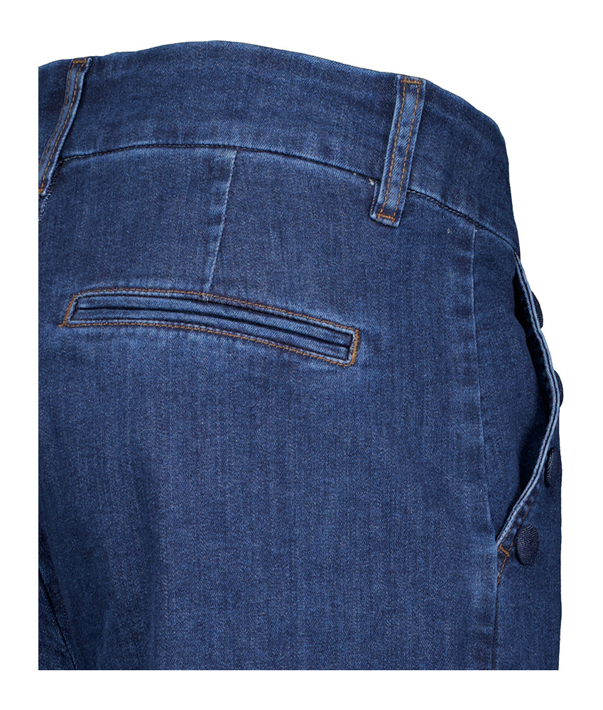 Donkerblauwe wide fit jeans Amber Nümph