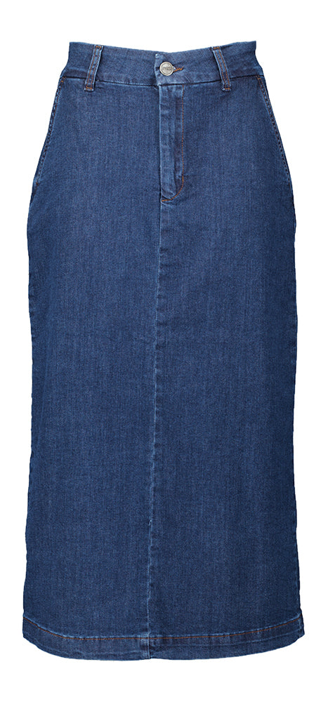 Jupe en jean mi-longue bleue Amber Nümph