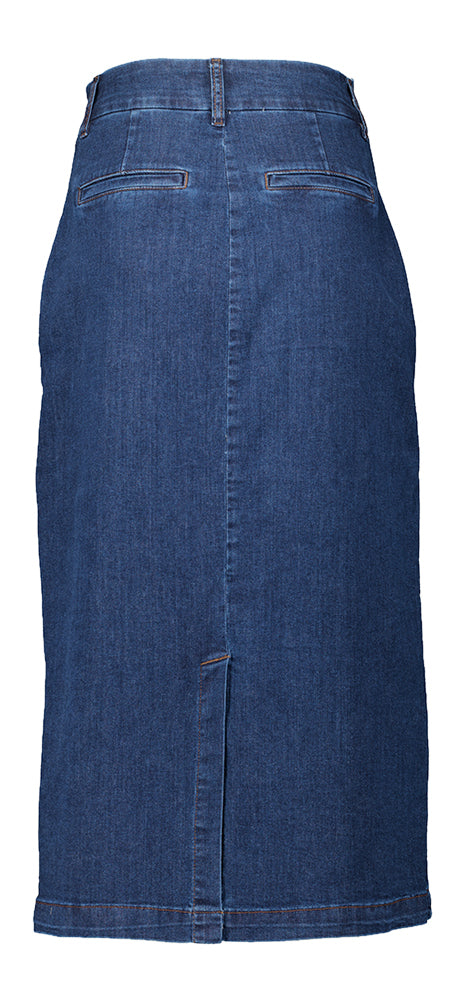 Blauwkleurige halflange jeansrok Amber Nümph