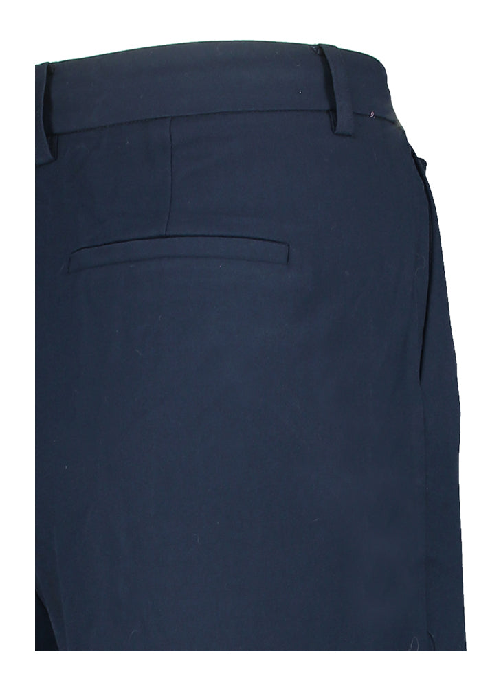 Donkerblauwe wijde broek met bandplooi Mathy Numph