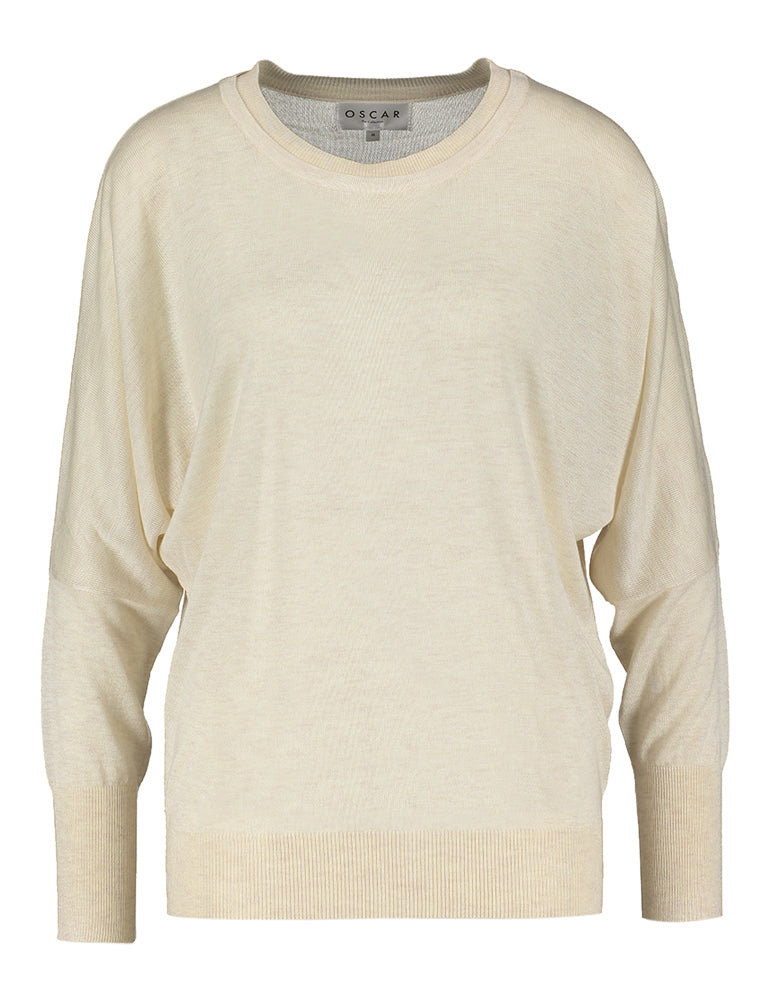 Pull écru à encolure bateau, style corde Oscar