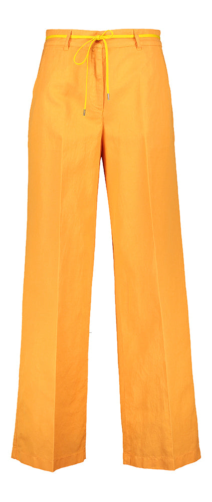 Oranje wijde broek met plooi Aspesi