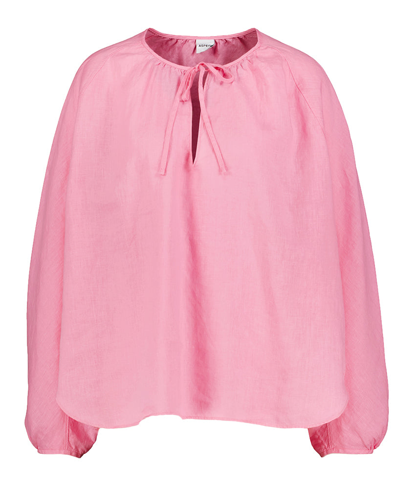 Blouse oversize en lin rose à manches longues Aspesi