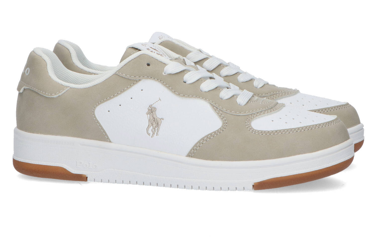 Baskets basses beiges et blanches Ralph Lauren
