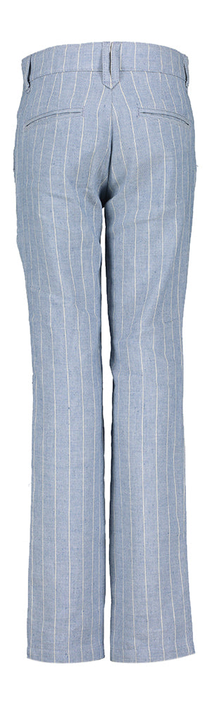 Pantalon rayé en lin bleu Piero D-Lux