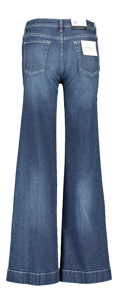 Jean bleu foncé évasé à taille haute pour All Mankind