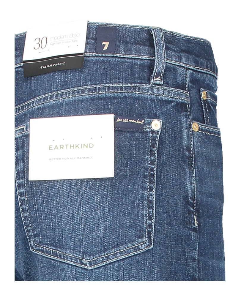 Jean bleu foncé évasé à taille haute pour All Mankind