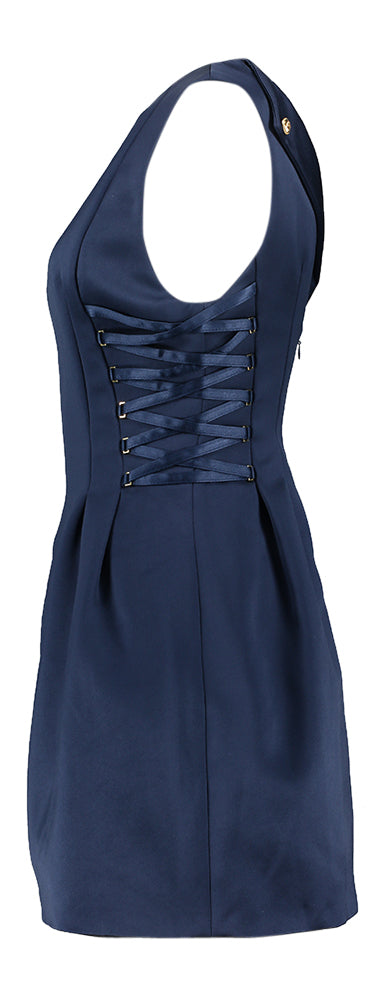 Robe de soirée bleu foncé brillante Elisabetta Franchi