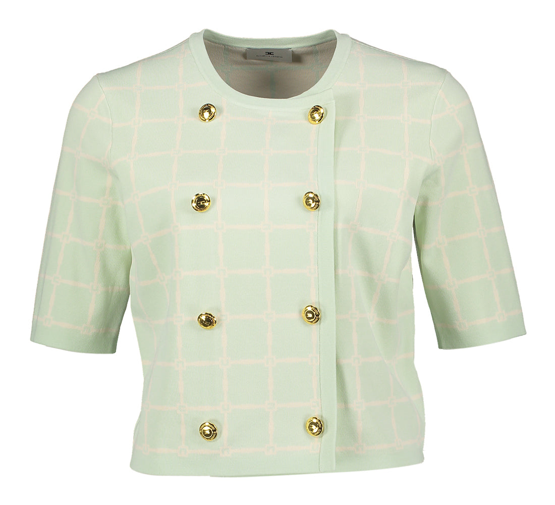 Gilet vert menthe à boutons décoratifs Elisabetta Franchi