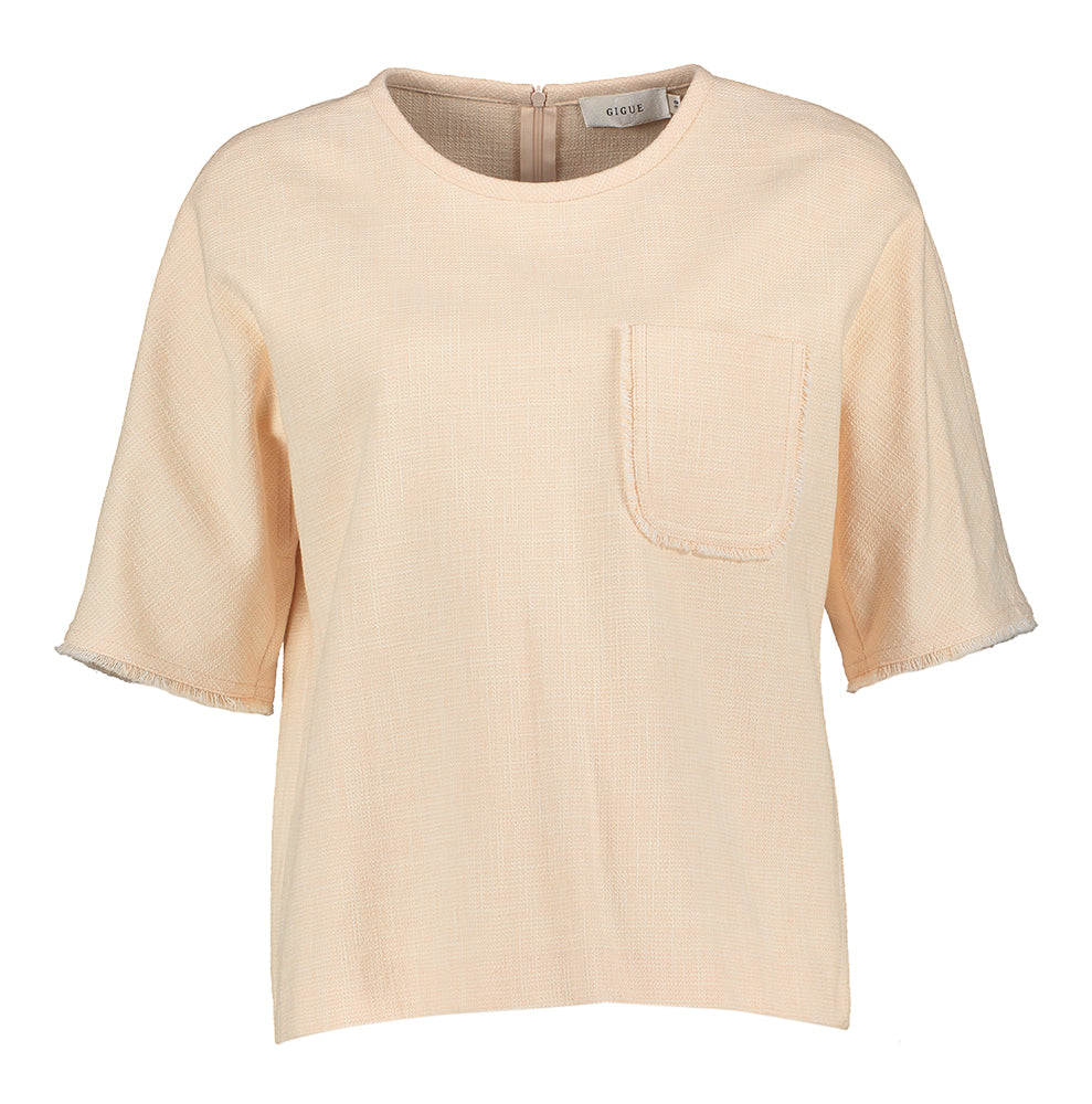 Roze dikkere bloes met structuur Honey Gigue