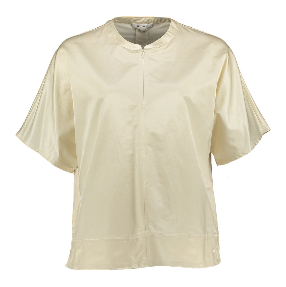 Blouse en coton brillant écru Hetam Gigue