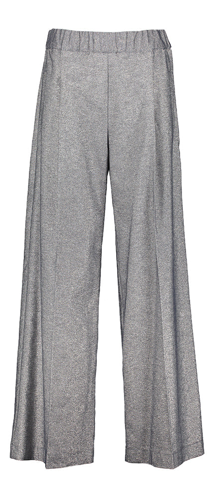 Pantalon large argenté à plis Roche Gigue