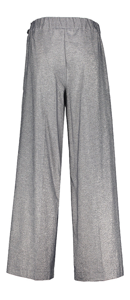 Pantalon large argenté à plis Roche Gigue