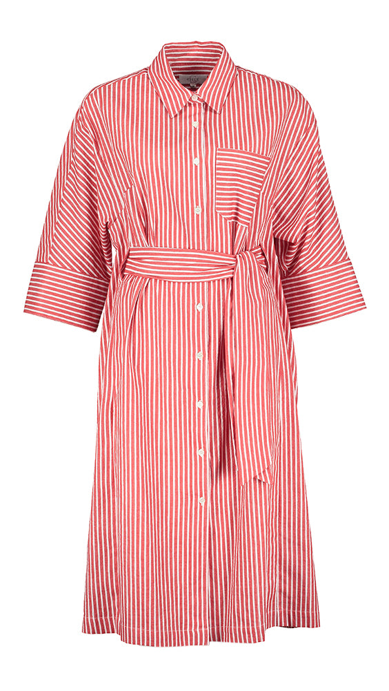 Robe à rayures rouges avec ceinture à maillons Karolin Gigue