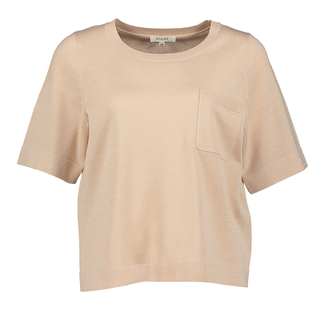 Pull rose à fils pailletés Lore Gigue