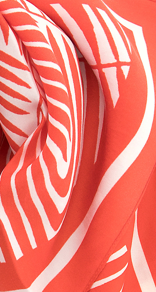 Rode gestreepte zijden sjaal Gigue