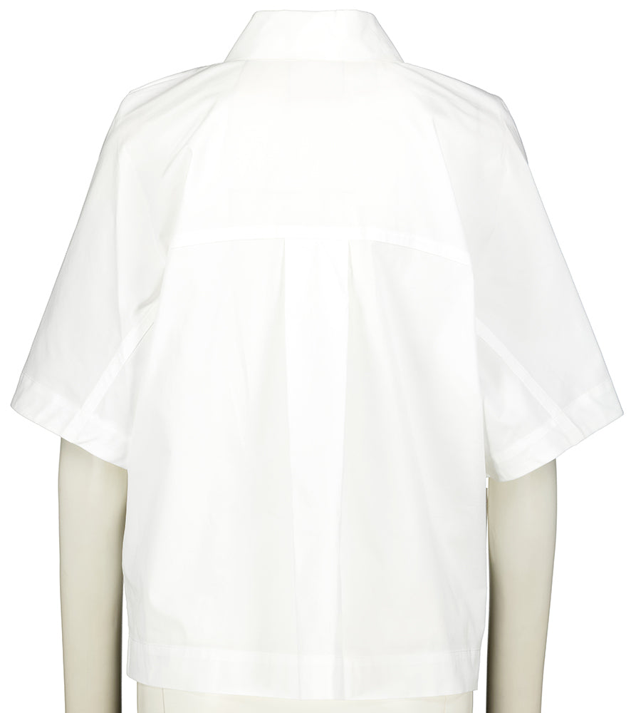 Witte oversized bloes met opgestikte zakken Semicouture