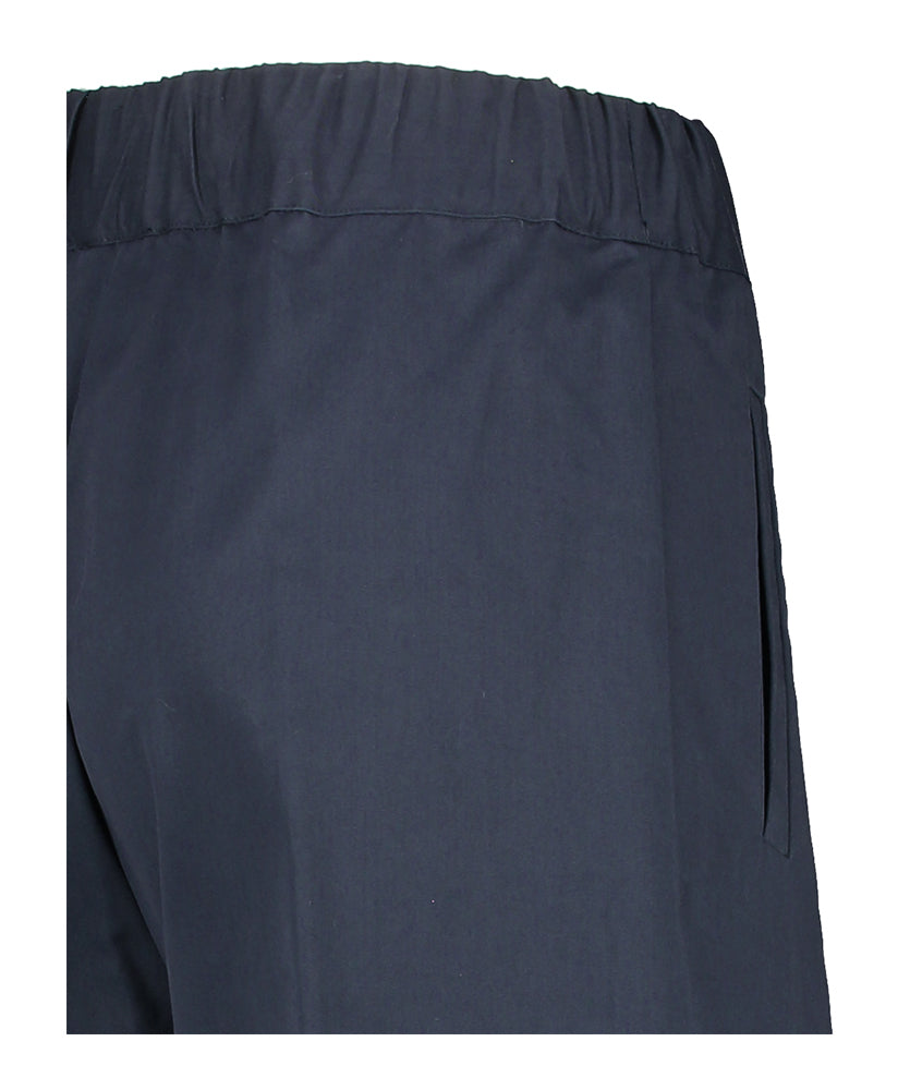 Donkerblauwe wijde b roek met bandplooi Semicouture