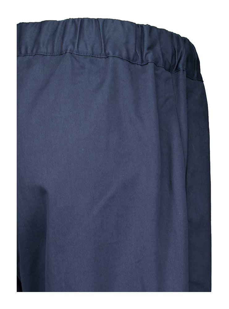 Donkerblauwe katoenen broek met elastiek Semicouture