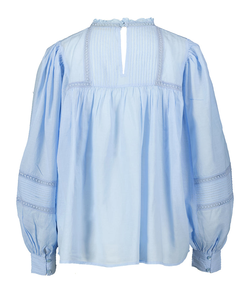 Chemisier en coton bleu avec détails brodés Calin Vanessa Bruno
