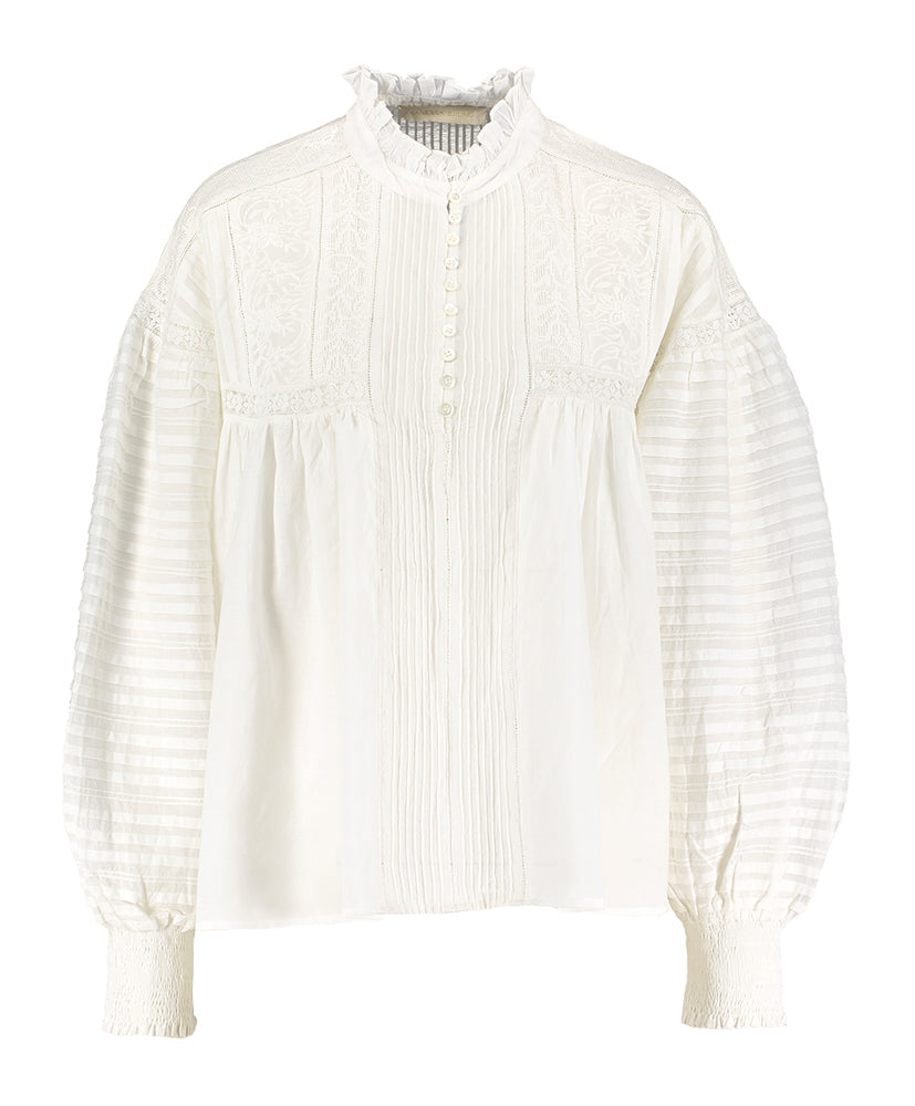 Witte bloes met broderie Dahlia Vanessa Bruno
