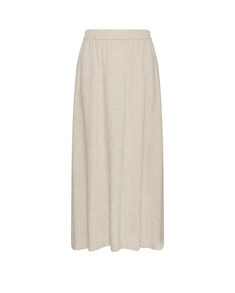 Jupe en lin beige avec poches et fentes latérales Pennie Ginia MSCH Copenhagen
