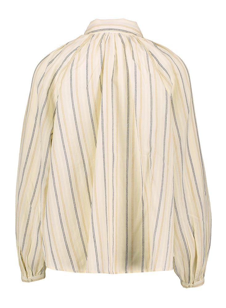 Chemisier beige en coton à rayures Ombu BA&amp;SH