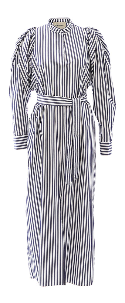 Robe en coton rayé bleu et blanc à manches courtes Donnie Collectors Club