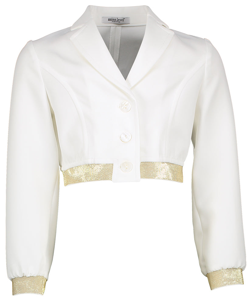 Blazer blanc avec détails dorés Miss Leod