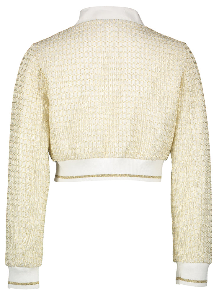 Gilet court en crochet doré Diamante Blu