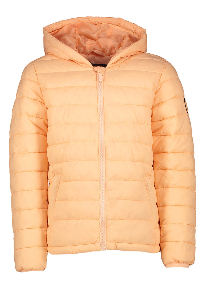 Peach gewatteerde jas met kap Thelma Cars