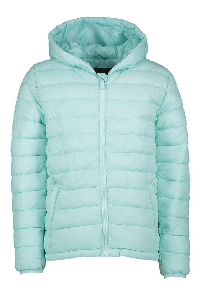 Muntgroen gewatteerde jas met kap Thelma Cars