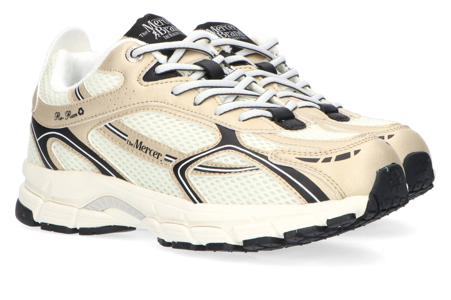 Zwart met goud lage sneakers