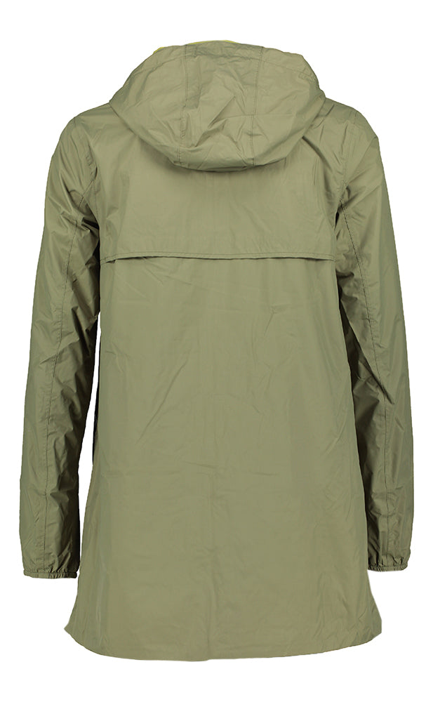 Veste à capuche réversible Sophie Double K-Way kaki/vert