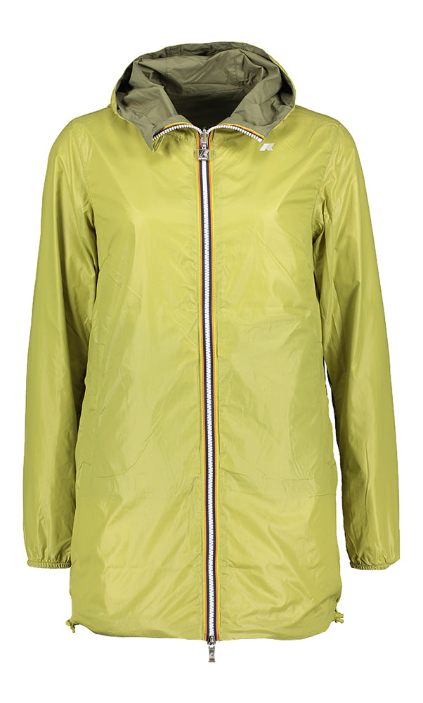 Veste à capuche réversible Sophie Double K-Way kaki/vert