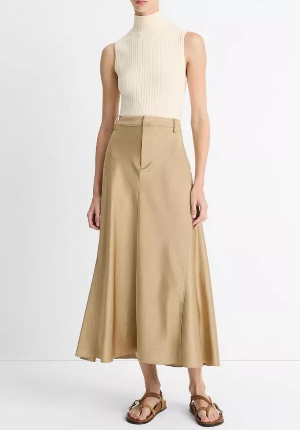 Jupe dorée fendue dans le dos Vince